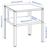 KNARREVIK Bedside table, black37x28 cm